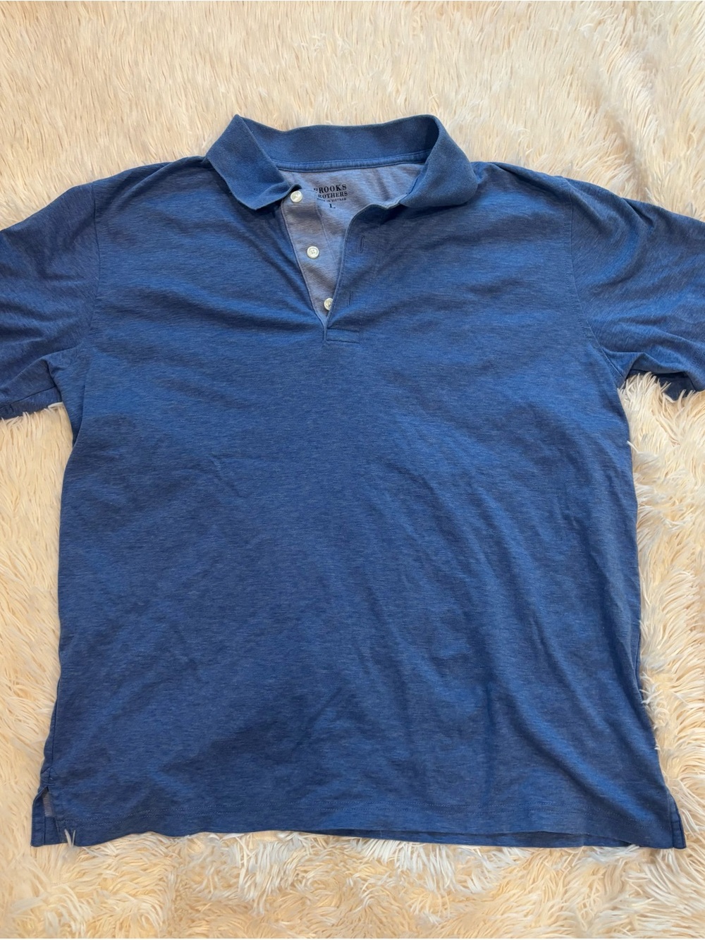 Brooks Brothers Heather Navy Blue Polo Shirt - Men's Short Sleeve